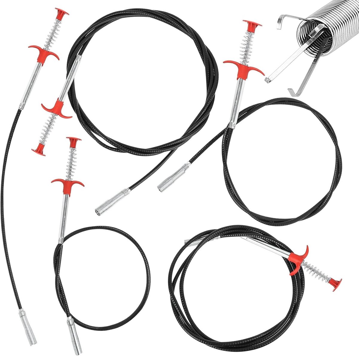 5-delige afvoergrijpers set, flexibele ontstopper voor badkamer en keuken, handige tools voor verstoppingen en afvoerproblemen