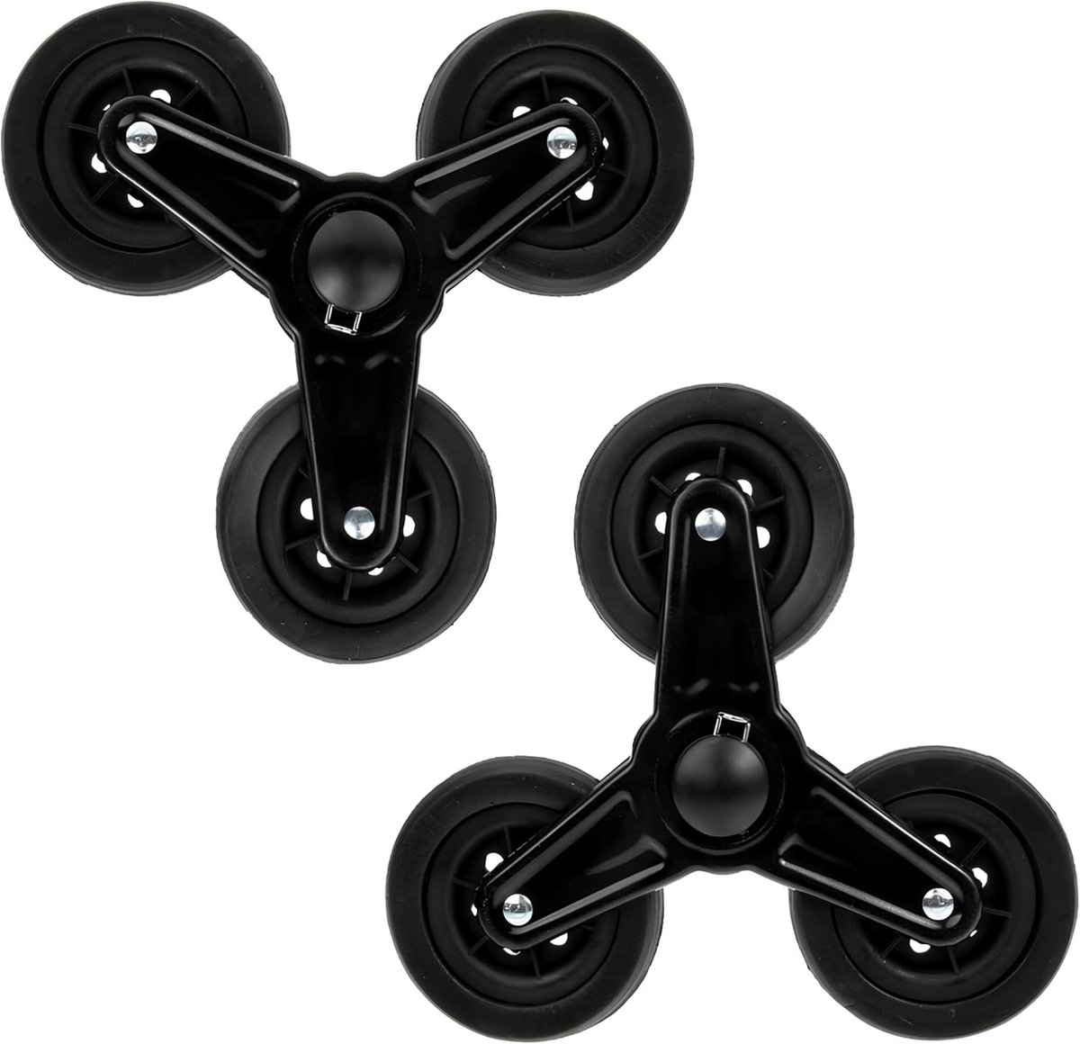 Reservewielen voor winkelwagentjes - 22 cm antislip wielen voor trapklimmen, zwart ijzer, duurzaam en multifunctioneel