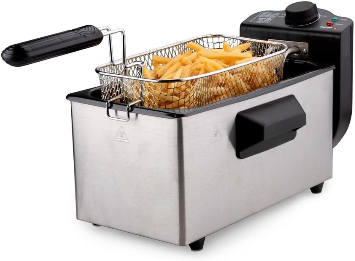 Friteuse - Frituurpan - Snacks Bereiden - RVS Design - 3 Liter - Zilver