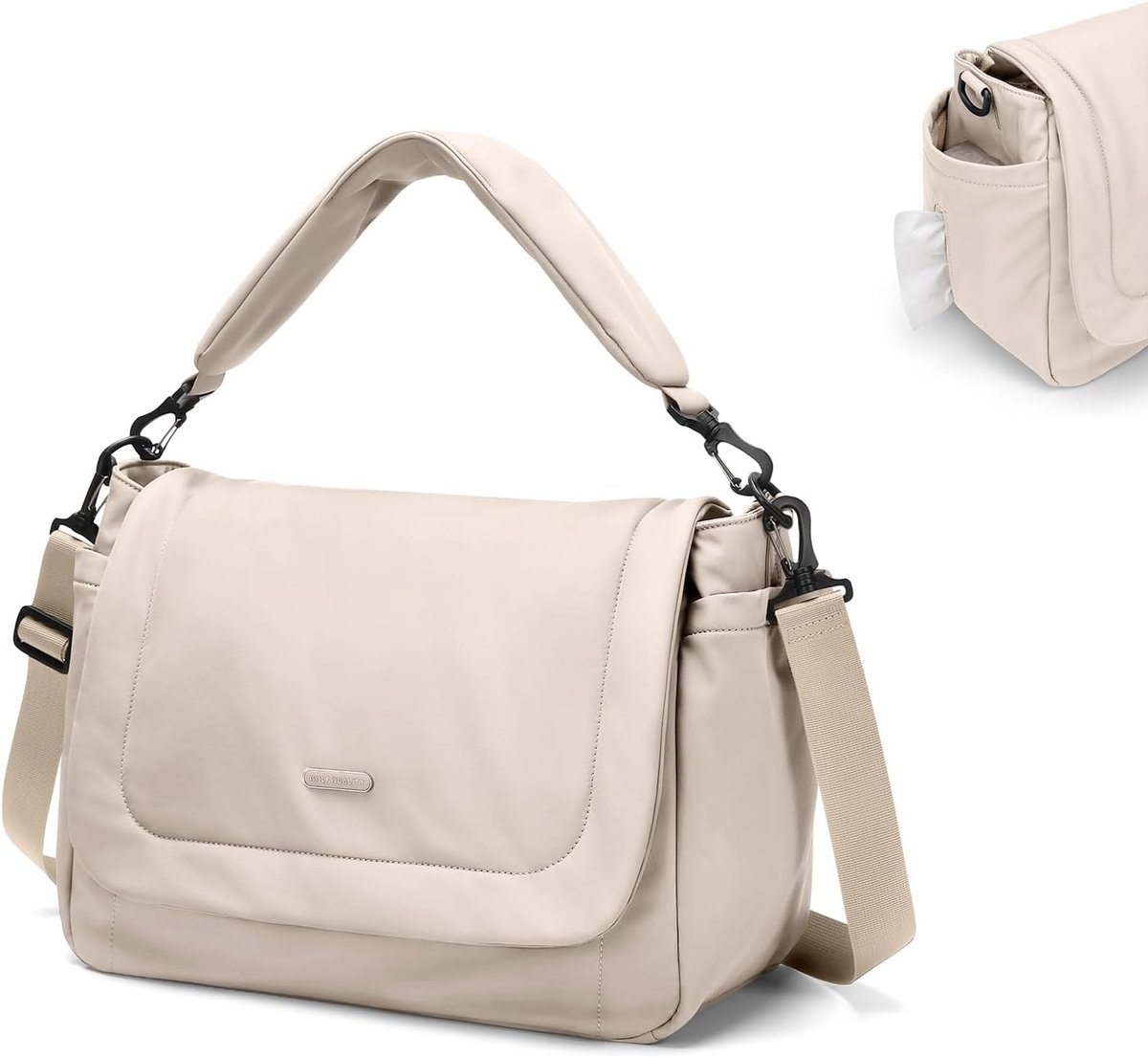 SnelShoppen - Grote Capaciteit 22L Puffer Luiertas Tote | Baby Luier Tote Reistassen | Crossbody Ziekenhuis Tas voor Mam | Stylish Abrikoos