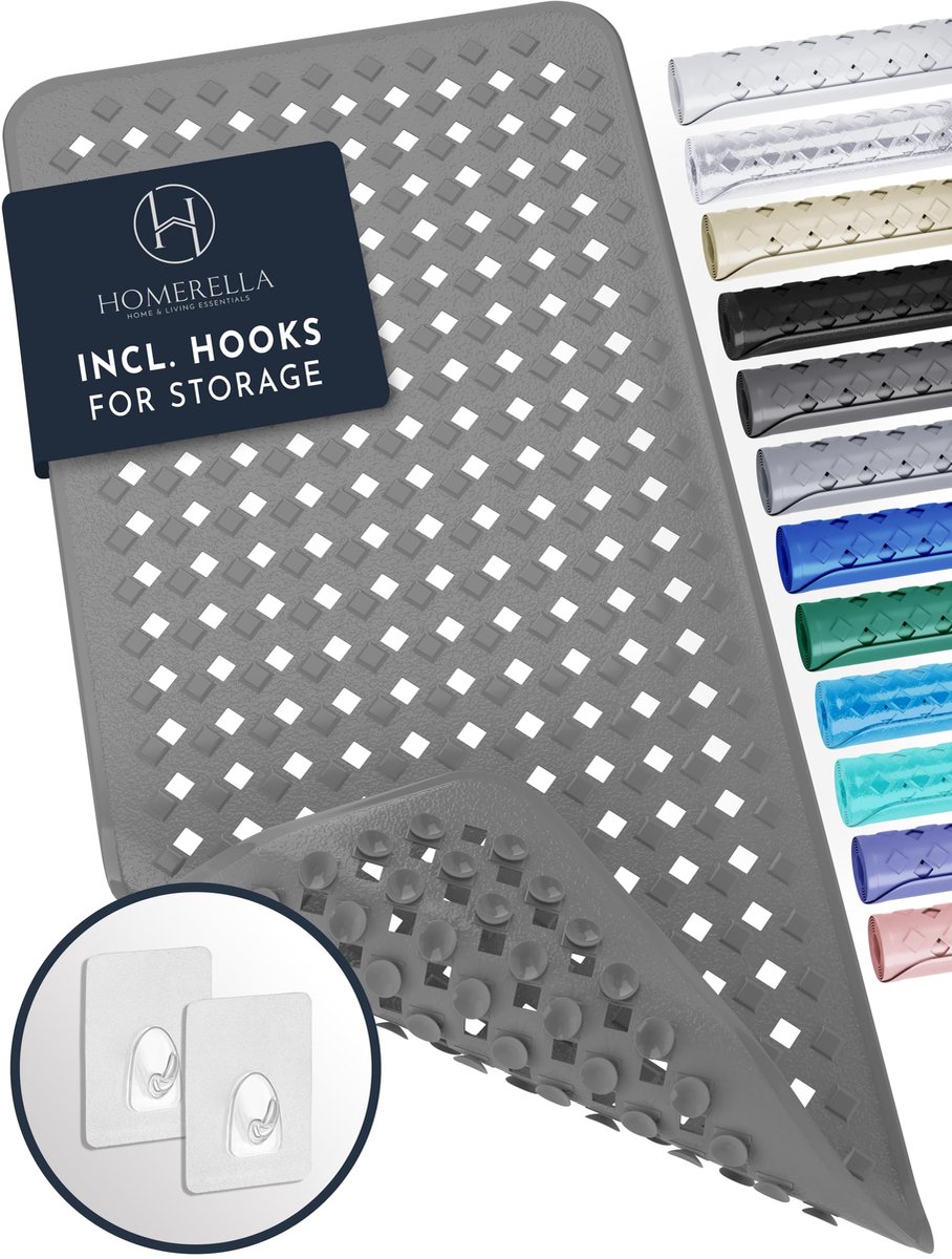 SnelShoppen - Antislip Badmat Ligbad 88x39cm BPA-vrij met 2 Haakjes - Veilig en Comfortabel voor Badkamer, Douche en Wellness