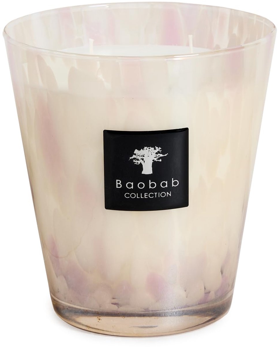 SnelShoppen - Baobab Max 16 Pearls Witte Geurkaars, 16 cm, Aromatische Kaars met Hyacint en Meloengeur, Perfect voor Feestjes en Decoratie