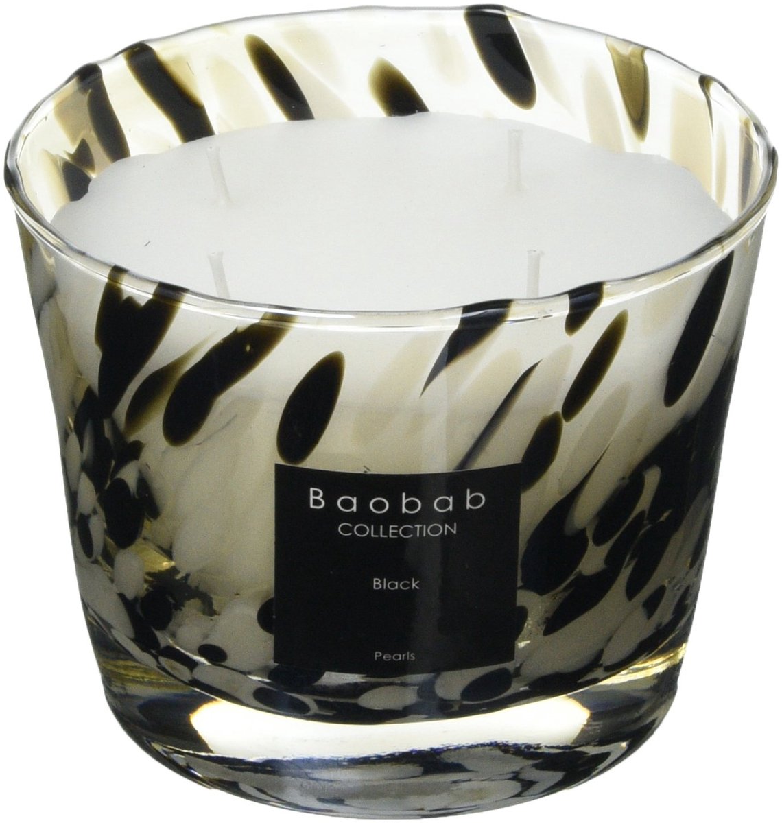 SnelShoppen - Baobab Max 10 Pearls Black kaars, sfeervolle kaarswas, 10 cm, 10 x 7 x 10 cm, zwart, perfect voor feesten, gezelligheid, en decoratie