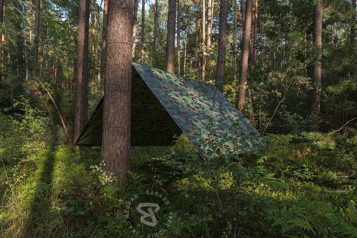 Afdekzeil met Oogjes - Beschermend Zeildoek - Buiten Spullen Dekken - Waterafstotend UV-bestendig - 3 x 4 Meter - Camouflage