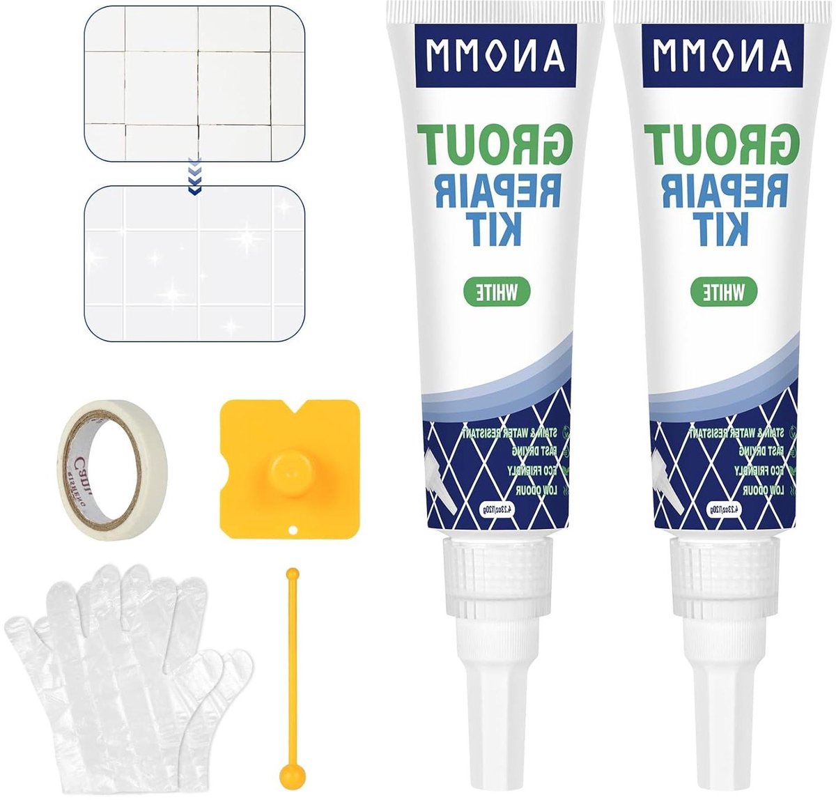 Tegelafdichting - Voegenhersteller Kit - Badkamer Renoveren - Sneldrogend Waterdicht - 2 x 120 ml - Wit