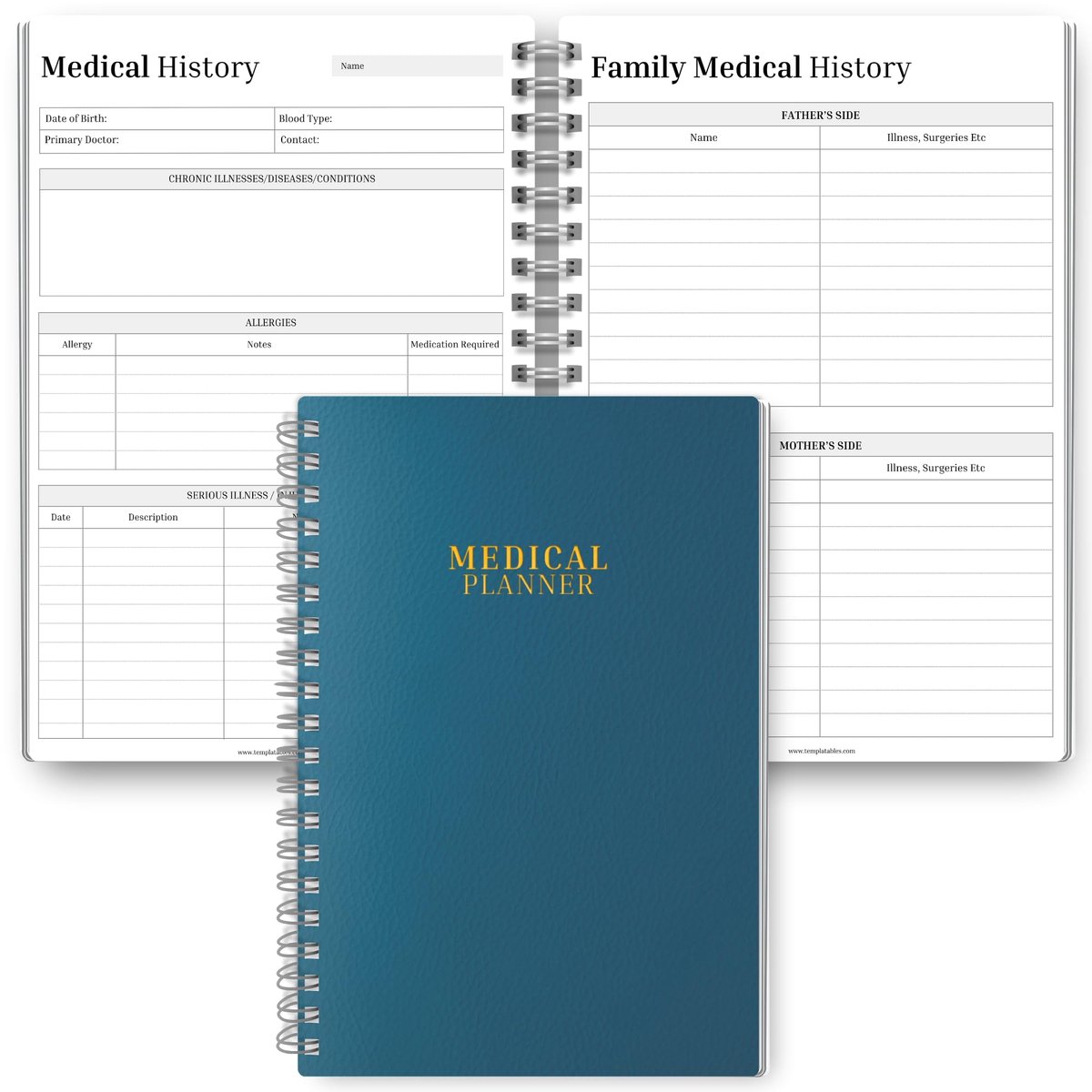 SnelShoppen - Uitgebreid Medisch Logboek | Recepten- en Symptomenplanner | Holistische Gezondheidsplanner met 120 gsm Papier | Volg Medicijnen en Dokt