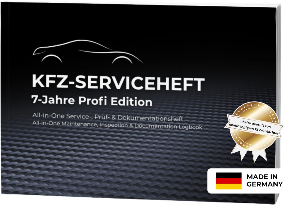 SnelShoppen - BLABER Serviceboekje Auto - Universeel Chequeboekje voor Auto - 7 Jaar Professionele Editie - Inclusief Onderhoudsplan en Voertuiggeschi