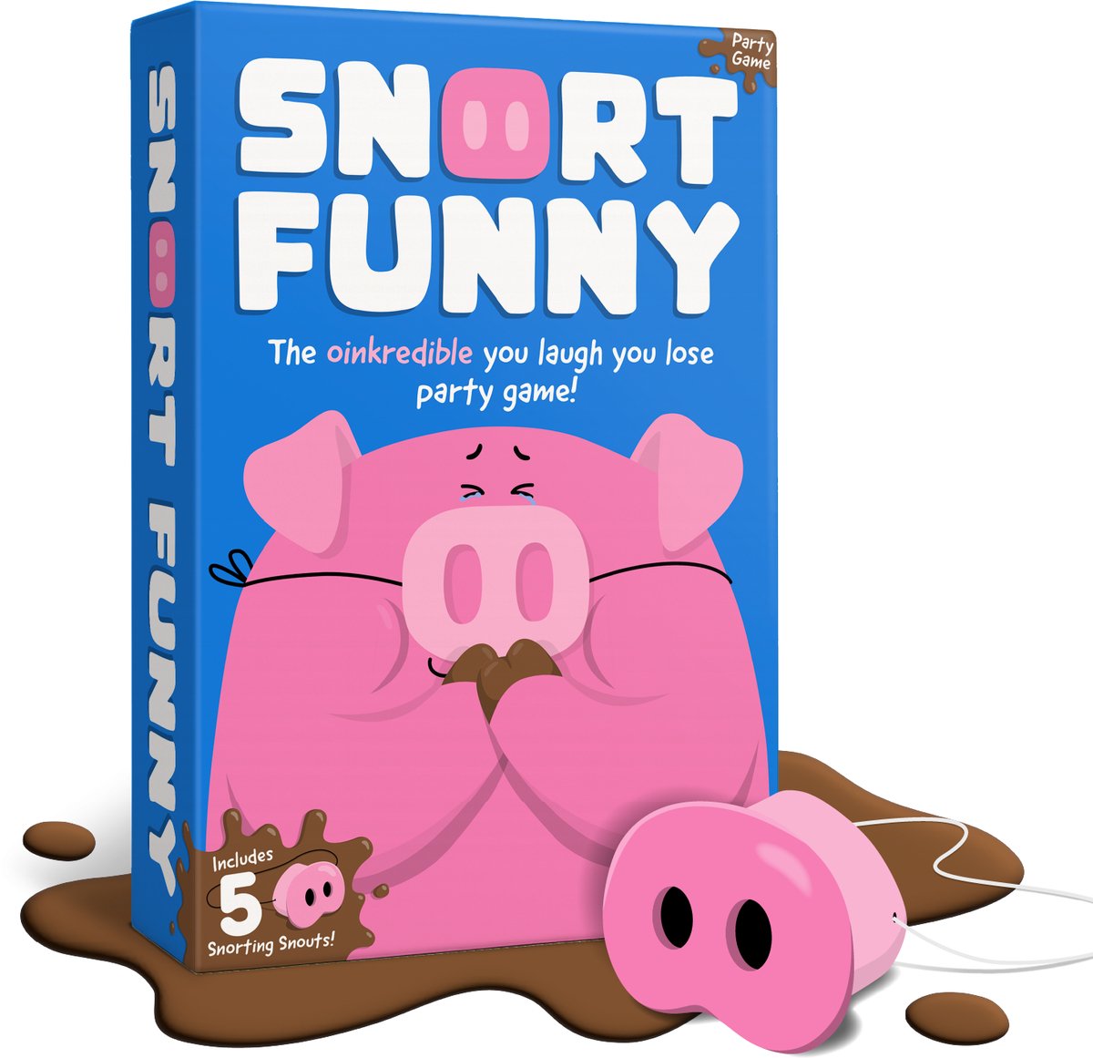 Snort Funny - Hilarisch Partyspel - Don't Laugh Challenge - Vanaf 8 Jaar - Met Grappige Varkenssnuiten - Engelstalige versie