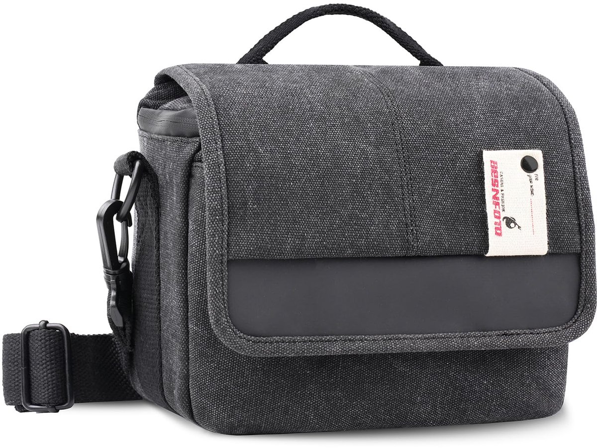 SnelShoppen - Cameratas SLR Spiegelloze Camera - Kleine Waterdichte Schoudertas - Professionele Fototas - Canvas Outdoor Tas - Zwart - Small