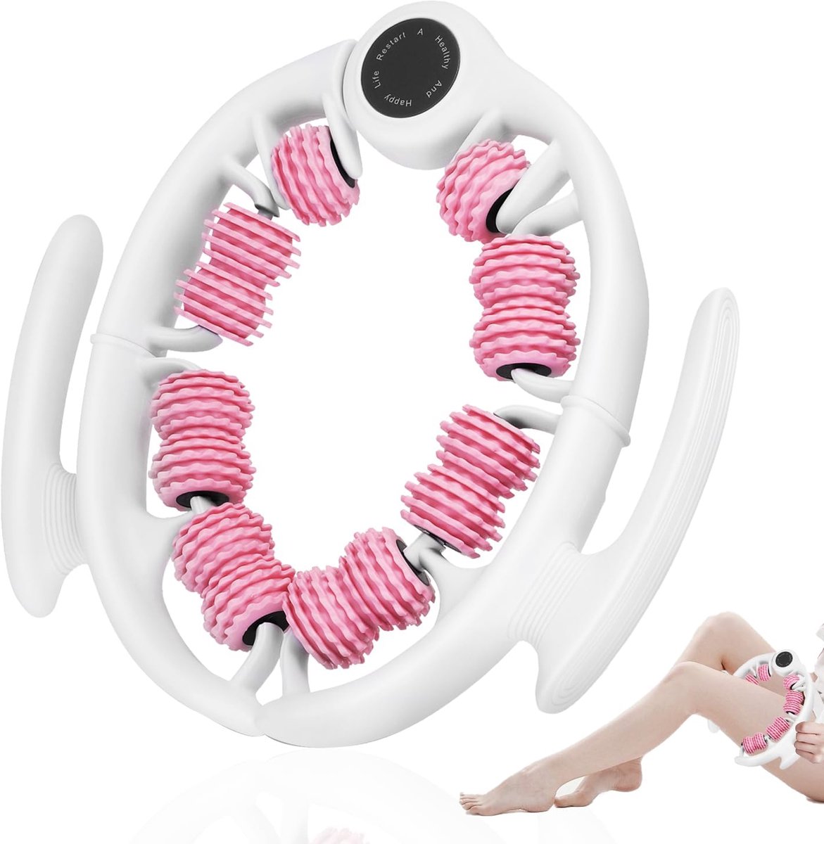 SnelShoppen - Beenmassageroller 360° Anti-Cellulitis Massager met Afneembare Handgrepen, Fascia Roller voor Benen, Dijen, Armen, Taille en Billen, Lym
