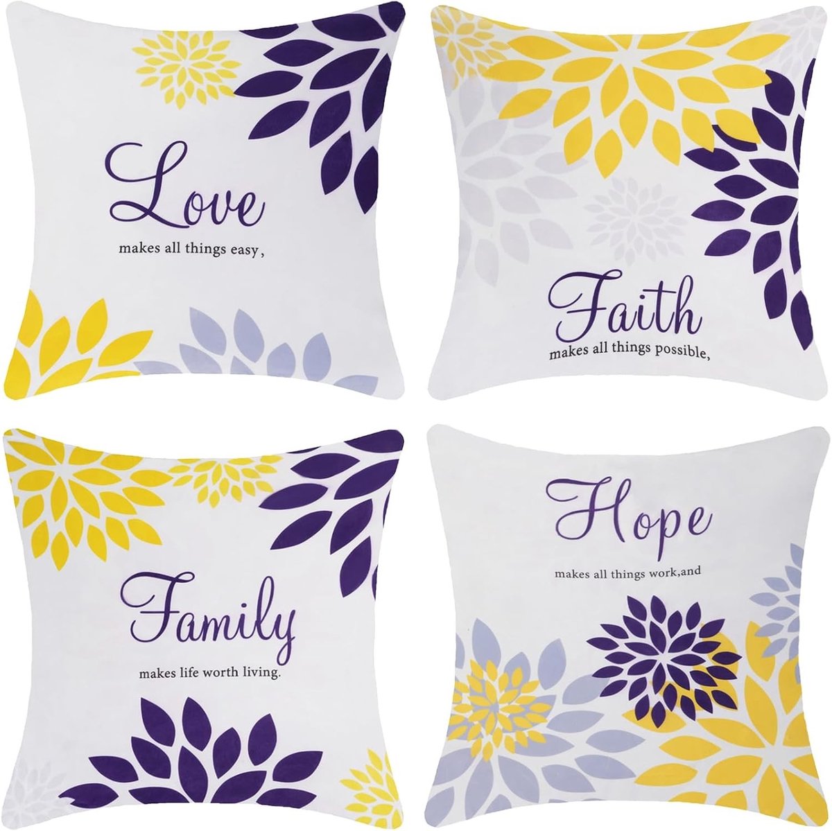 Decoratieve Kussenhoezen van Zacht Velours voor Woonkamer en Slaapkamer - Set van 4, 45x45 cm