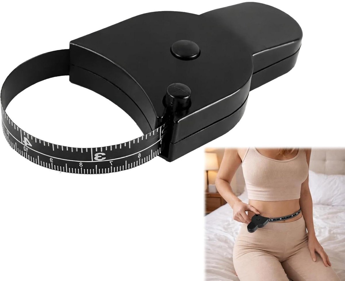 Lichaamsmeetlint - Omtrekband - Lichaamstracking - Klikfunctie - 150 cm - Zwart