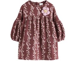 Next - Meisjes - Jurk met lange mouwen en print - Bruin