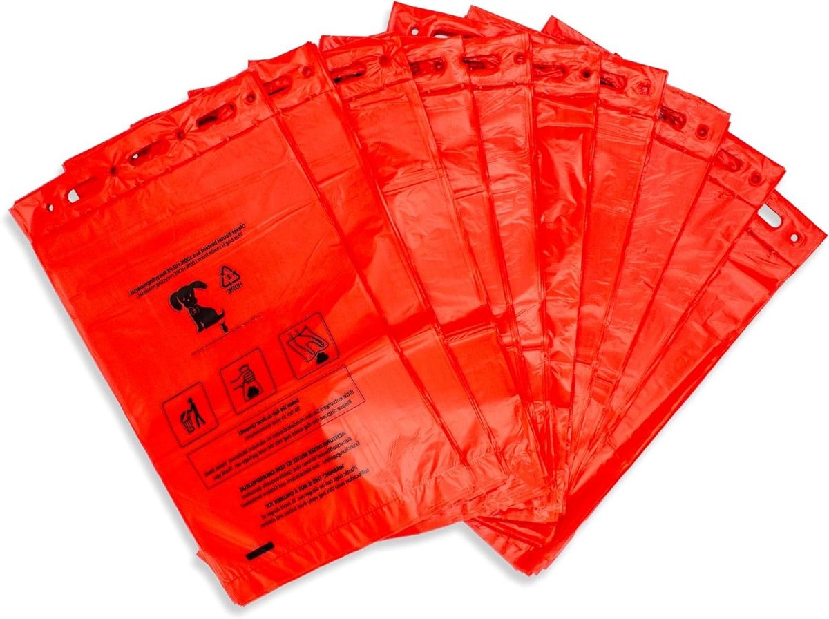 Hondenpoepzakjes - Afvalzakken - Dierenafval Opruimen - Gerecycled Materiaal - 24000 Stuks - Rood