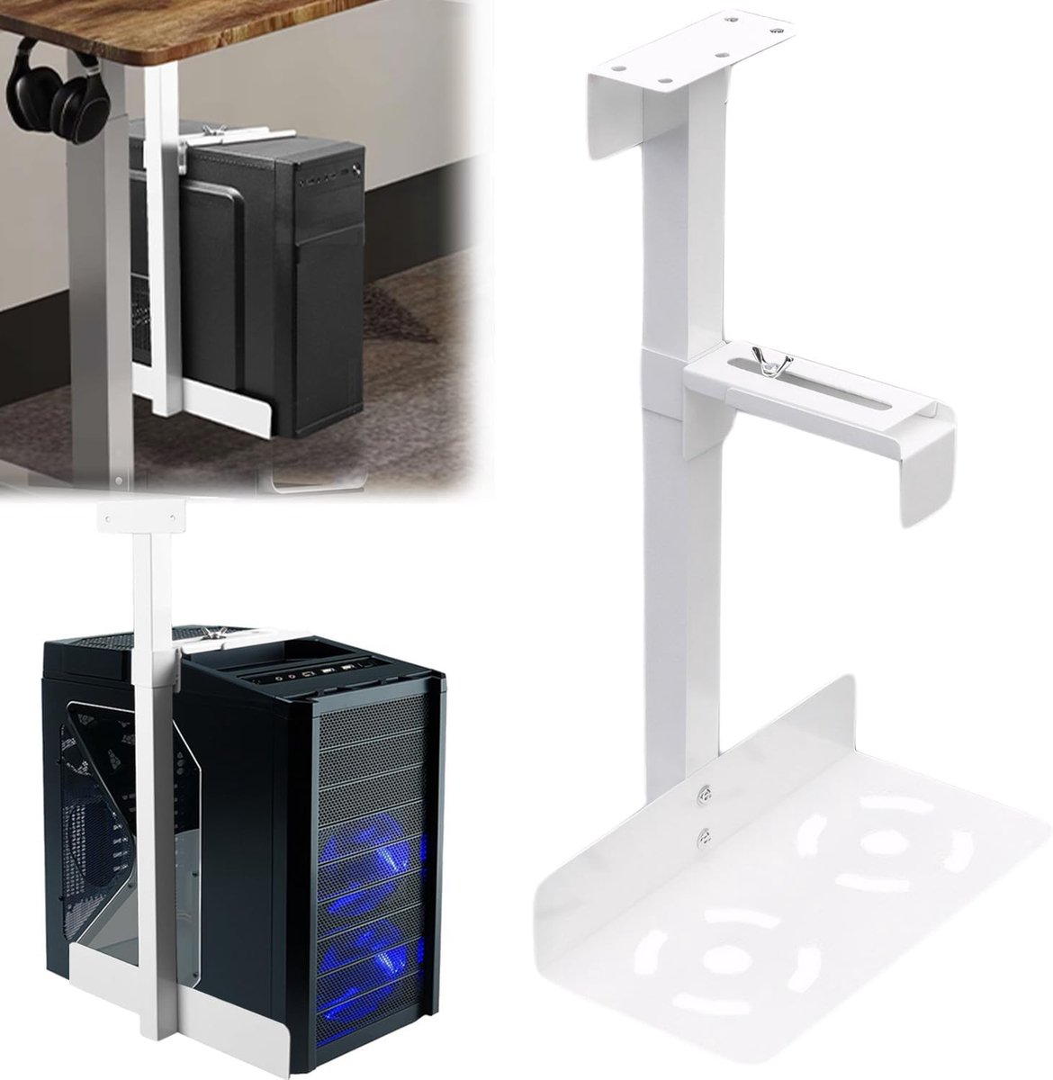 Onderbureau Beugel voor Computer - Verstelbare Carbon Staal Suspensie 60-530mm - Maximaal 25kg Belastbaarheid voor de meeste PC's