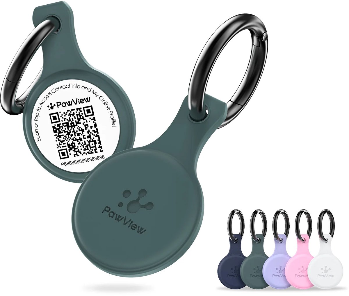 PawsView | Slimme Hondenpenning met QR-Code | NFC | GPS Tracker Hond | Groen |