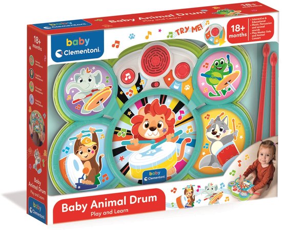 Clementoni Baby Drumstel Musicali - Kinder Trommel met Drumstokken en Muziek voor Kinderen - Drum Speelgoed Muziekinstrument voor Kids, Kind en Peuter van Clementoni — afbeelding 2