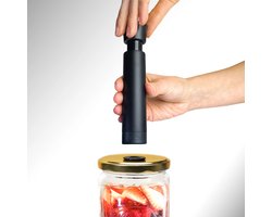 Airtender Doe-het-zelf Vacuüm Set | Maak zelf vacuümdeksels | 1x Dekselperforator 1x Vacuümpomp 3x Vacuümstopper | Vacumeer glazen potten & wijnfles | Bewaar alles tot 5x langer | Voorkom voedsel- & verpakkingsverspilling | Made in Holland