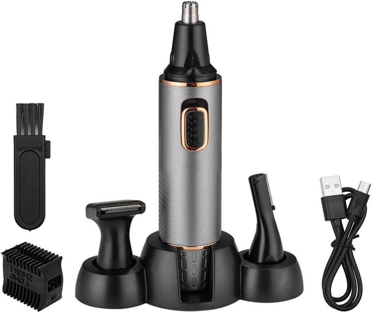 Neustrimmer Heren - Gezichtsverzorging Apparaat - Puntgave Verzorging - Dubbele Scherpe Bladen - USB Oplaadbaar - Metaal