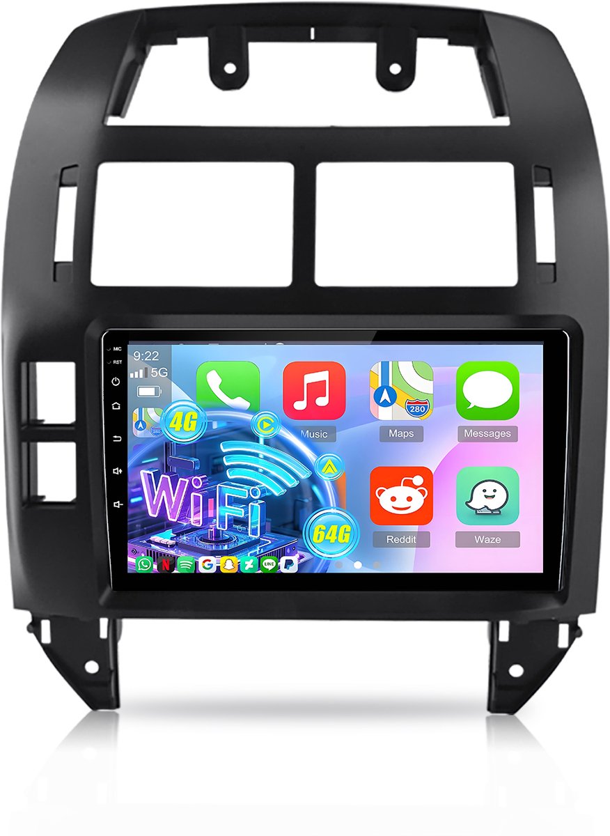 Cestovet Autoradio - Geschikt voor VW Polo 9N 2001-2009 - Android 15 - Draadloos Carplay & Andriod Auto - 9 Inch HD TouchScreen - Bluetooth - GPS-navigatiesysteem - 4GB+64GB, Quad-core processor