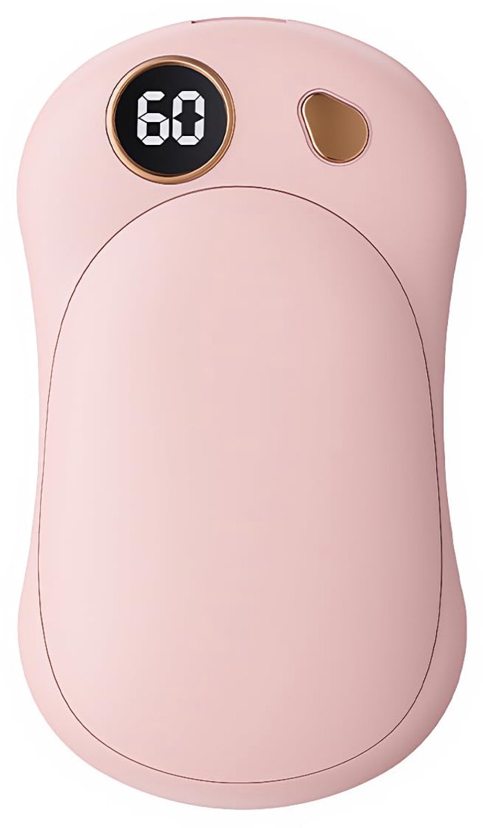 SnelShoppen - OKYUK Handwarmers 2 Stuks, Elektrisch Oplaadbaar, Magnetische Handwarmers met 5000 mAh Accucapaciteit, 3 Temperatuurstanden, Roze, Perfe