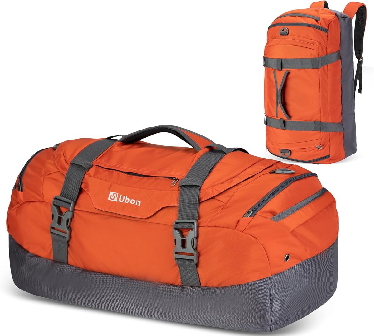 SnelShoppen - Grote Reis Duffel Rugzak met Geventileerd Schoencompartiment, Meerdere Zakken, Tote Sporttas voor Gymnasium, Camping, Strand, Unisex, Or