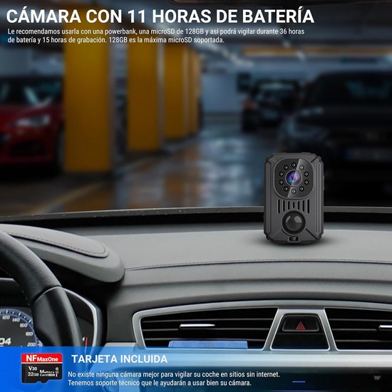 Mini Spionage Camera - Verborgen Camera - Auto Bewaking - Werkt Zonder Wifi - 11 Uur Batterij - Zwart van MINI — afbeelding 3