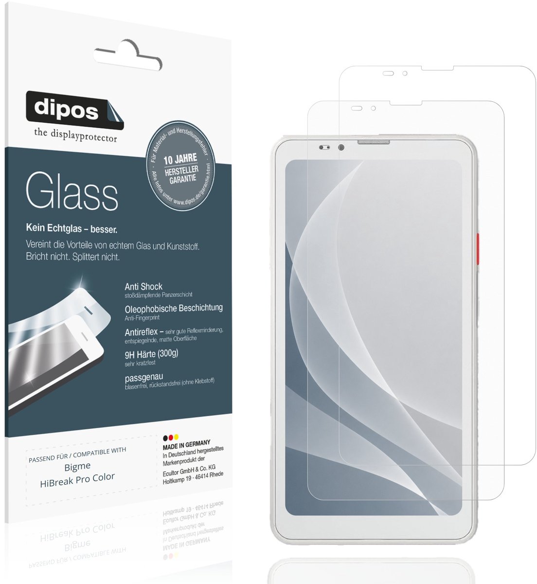 dipos – 2x Matte Pantserfolie geschikt voor Bigme HiBreak Pro Color | 9H Screenprotector