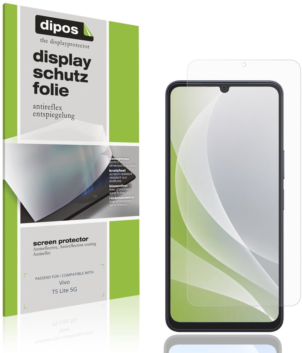 dipos – 4x Matte Beschermfolie geschikt voor Vivo T5 Lite 5G | Krasbestendige & antireflecterende Screenprotector Ultra-Thin