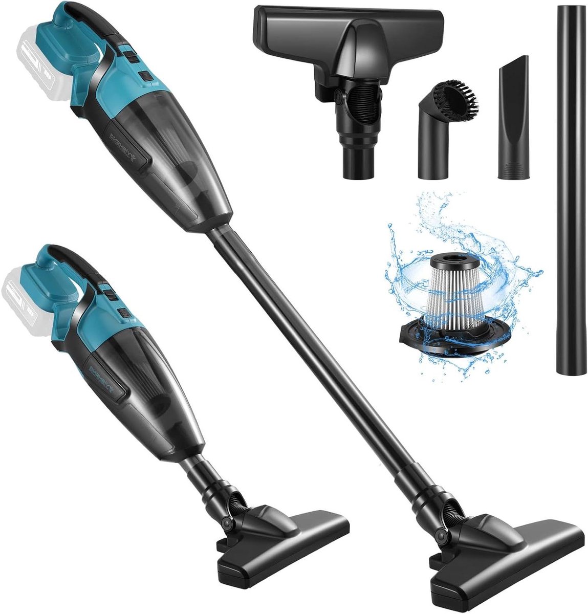 Draadloze Handstofzuiger - Mini Stofzuiger - Auto en Huis - Nat en Droog - 0.6 Liter - Blauw