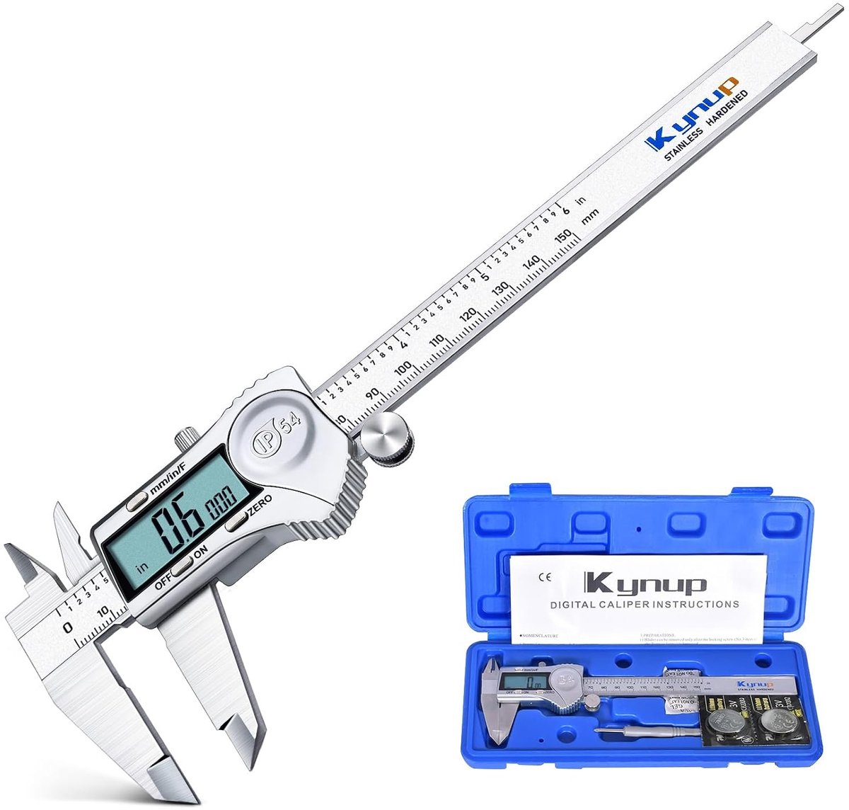 SnelShoppen - Digitale Caliper Meetinstrument 150mm/6 Inch RVS IP54 Spatwaterdicht Stofdicht LCD Display Voor Huishouden en Industrie