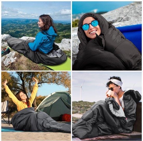 SnelShoppen - Slaapzak Outdoor Camping 3 Seizoenen Volwassenen 2-in-1 Functie Dekenslaapzak Warm Lichtgewicht Waterdicht Rugzakreizen Wandelen Reizen van Snelshoppen — afbeelding 4