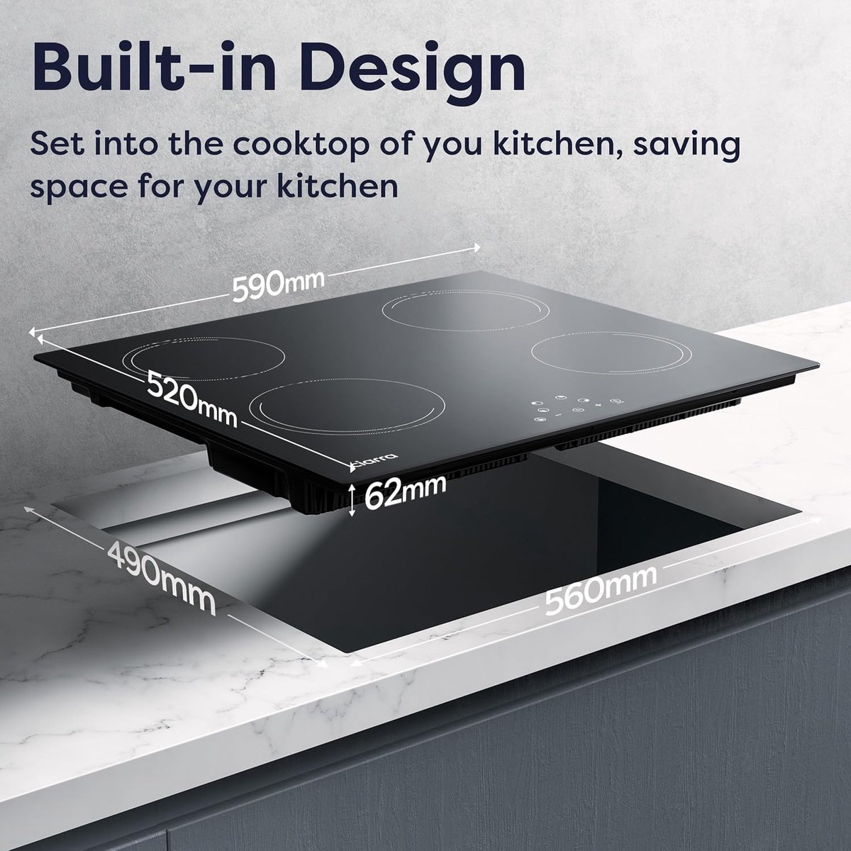 Inductie Kookplaat - Inbouw Kookplaat - Snel Koken - 9 Kookstanden - 60 cm - Zwart