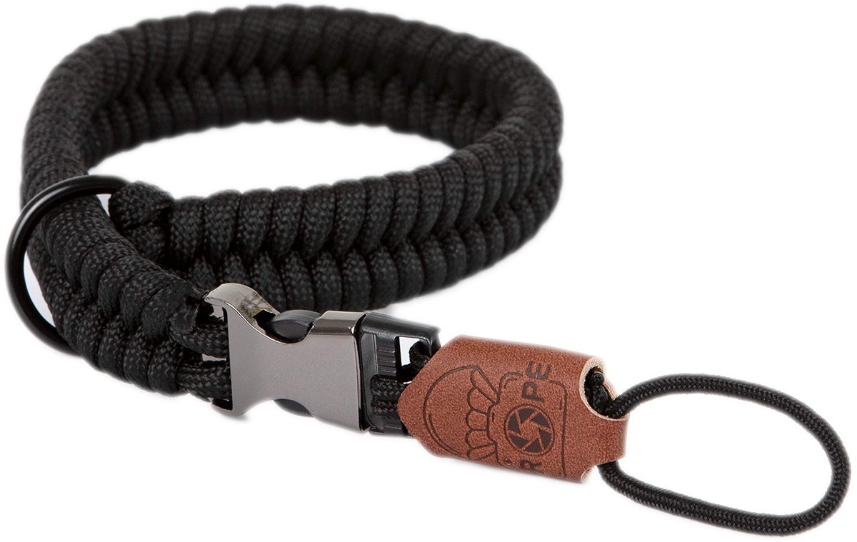 SnelShoppen - C-Rope Camera-polsband The Claw met handgevlochten paracord, snelsluitsysteem, Silent Black, One Size voor fotografie, outdoor, reizen,