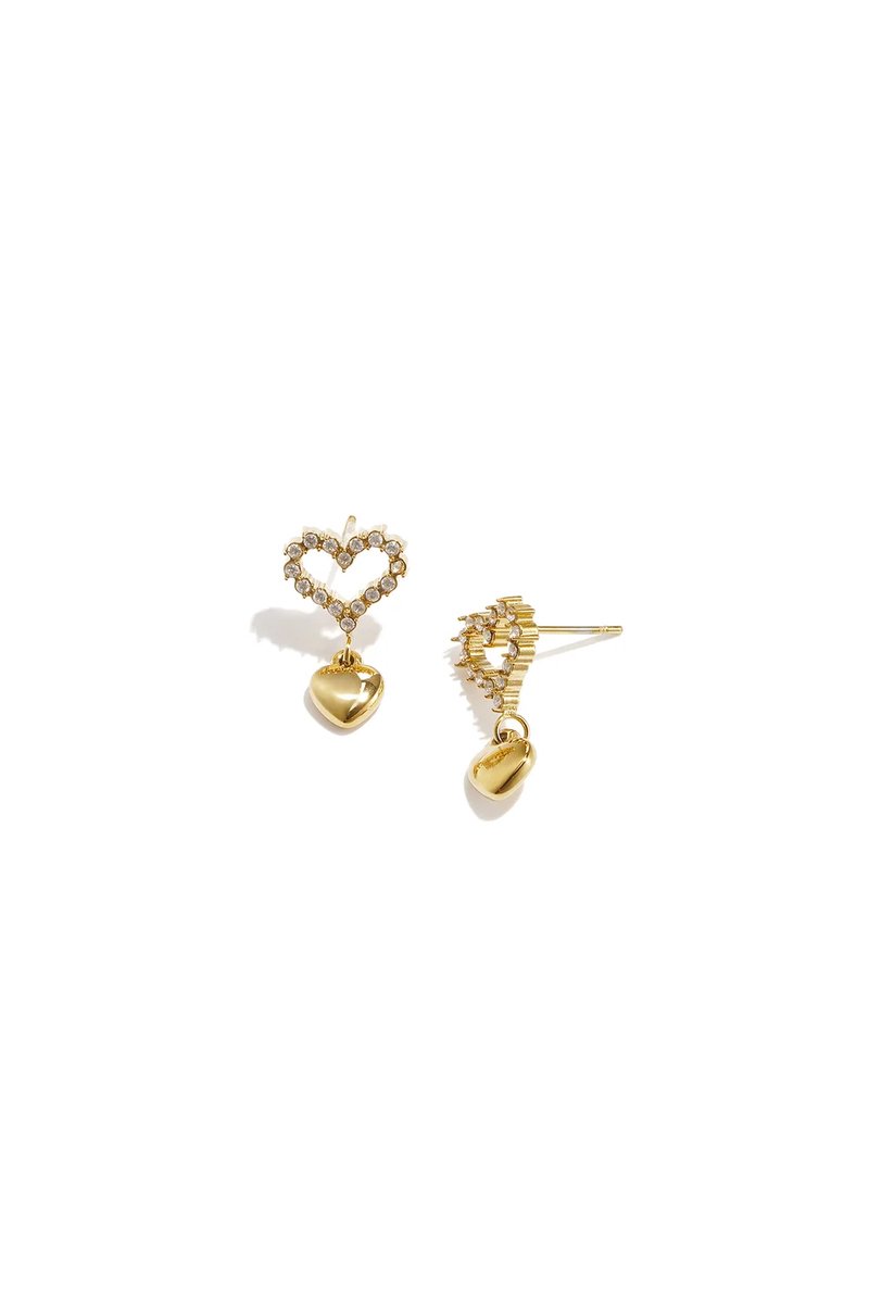 Oorbellen Met Hanger In Hartvorm goud