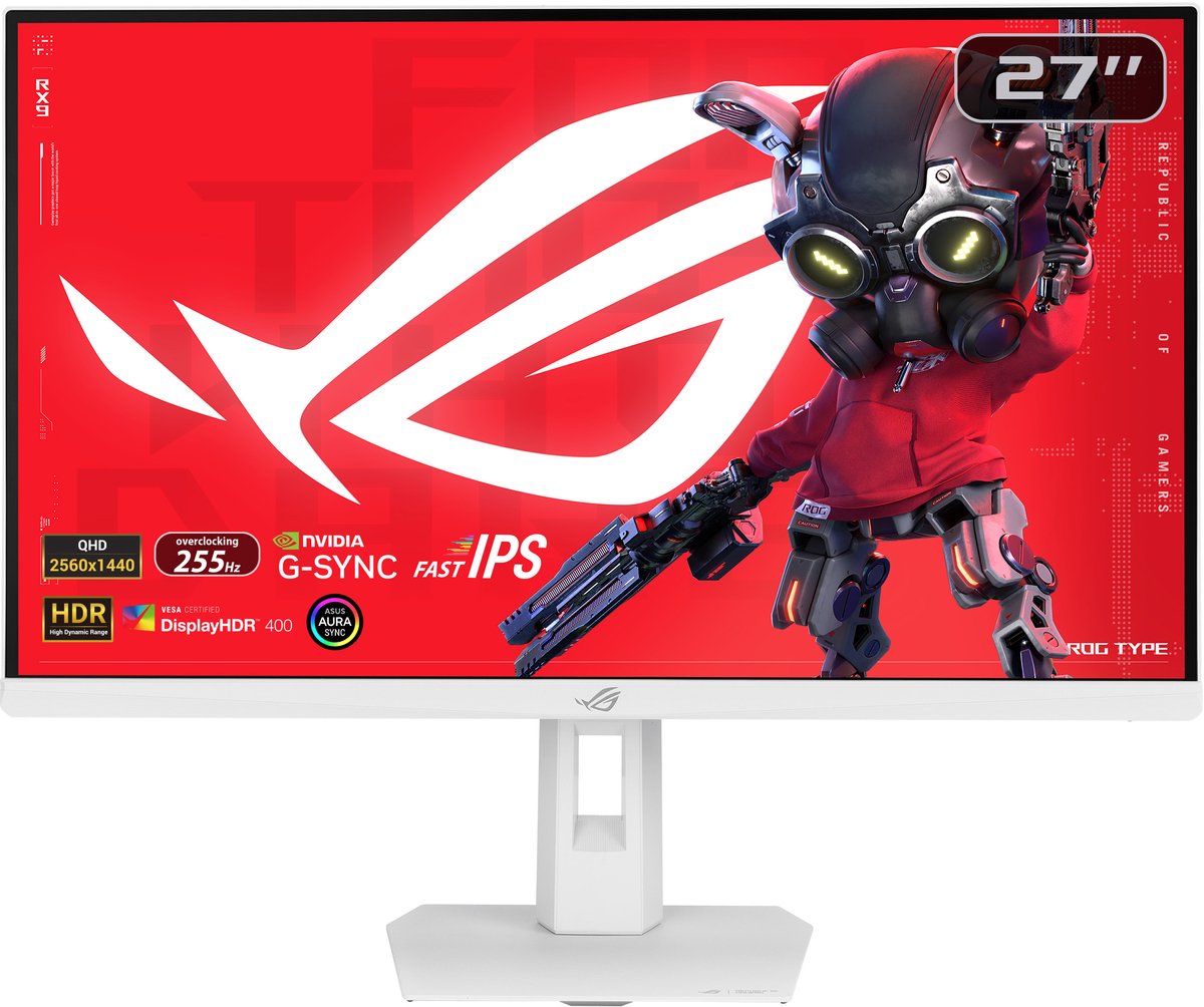 ASUS ROG Strix XG27ACSR-W - QHD Fast IPS Gaming Monitor - USB-C 15 W - 220Hz - 0.3ms - 27 Inch - Wit
