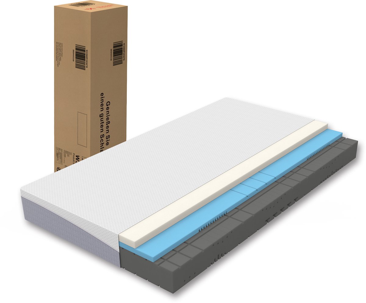 Matras 180x200 cm – Hotel - H3/H4 Dubbelzijdig – Medium Stevig Comfort Matras – 20 CM – Afritsbaar / Wasbaar – Afritsbare hoes - Premium hotelkwaliteit - Wit
