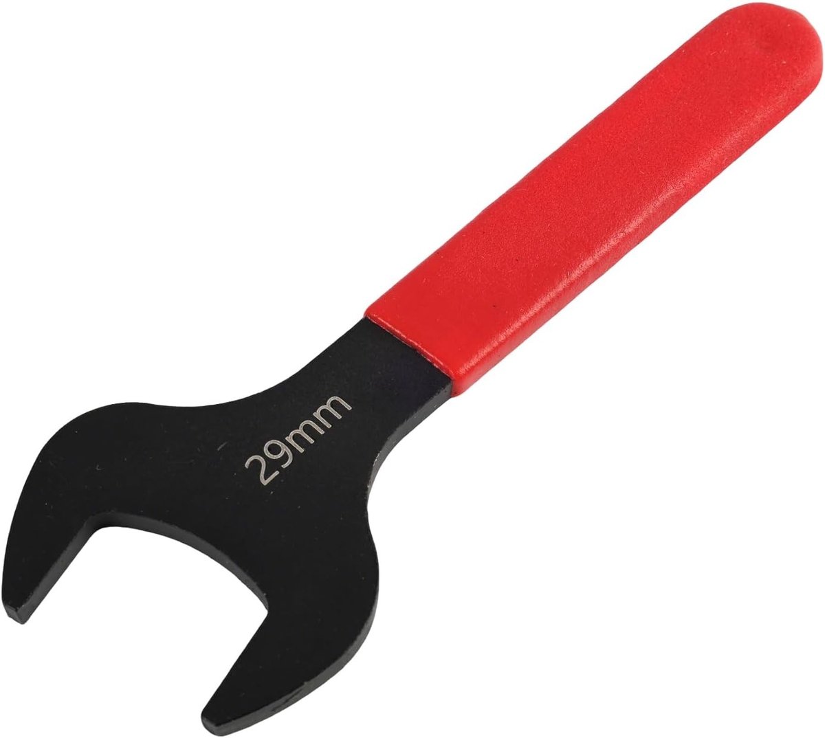 Platte kop sleutel met open einde, 29 mm U-vorm, 15 graden, ideaal voor autoreparatie en smalle ruimtes, zwart koolstofstaal met rode handgreep