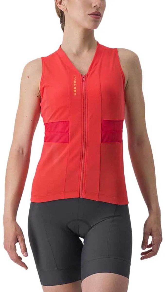 Castelli Anima 4 Mouwloos Fietstrui Oranje XS Vrouw