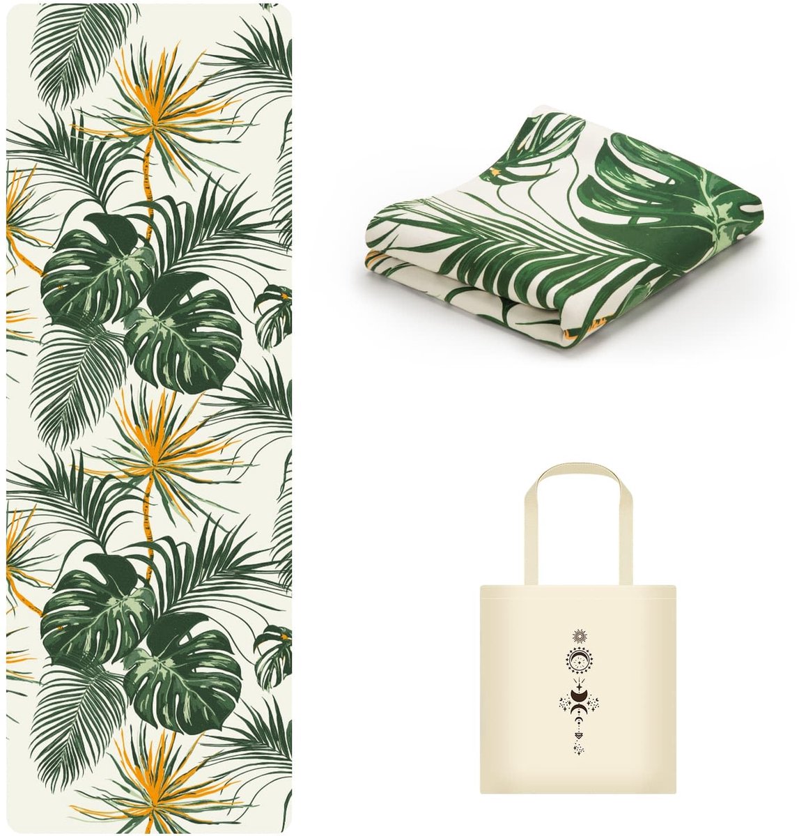 SnelShoppen - Opvouwbare Suede Yogamat voor Reizen, Antislip Sportmat 183 x 61 cm, Dikte 1,5 mm, Groene Yoga Mat, Ideaal voor Yoga, Pilates en Trainin