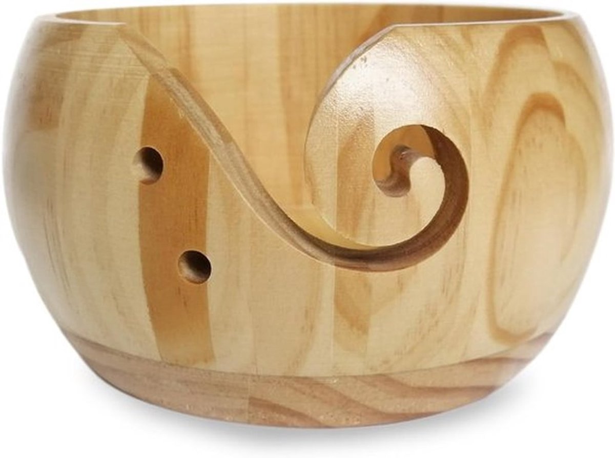 Handgemaakte Houten Garenschaal van 15 cm - Natuurlijke Houtopslag voor Breien en Haken, Ideaal voor Creatieve Projecten en Thuisdecoratie