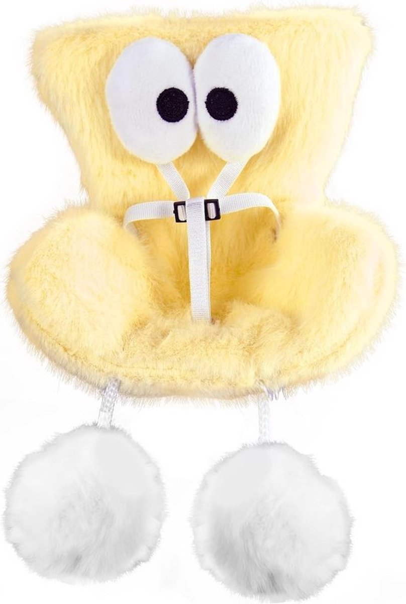 Cuddle Doll Stoel voor Auto, Veiligheidsbank voor Poppen met Pluche Kussen en Ventilatie Ornamenten voor Bureau Decoratie (Geel)