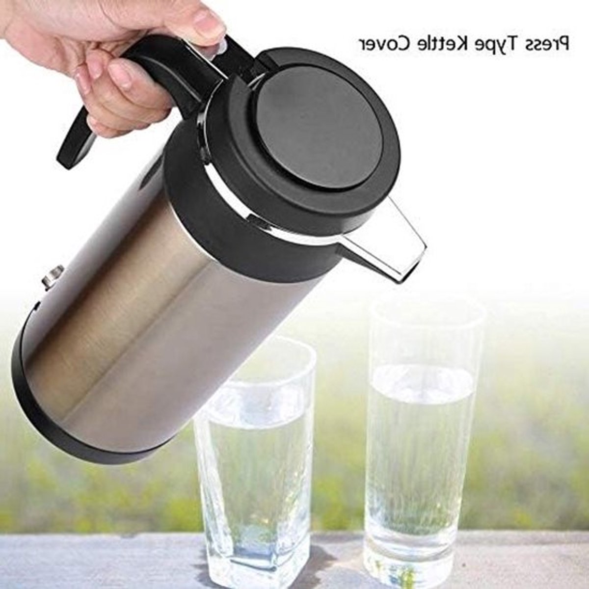 950ML RVS Elektrische Auto Waterkoker - Reis Mok voor Koffie en Thee - 12V Auto Accessoire