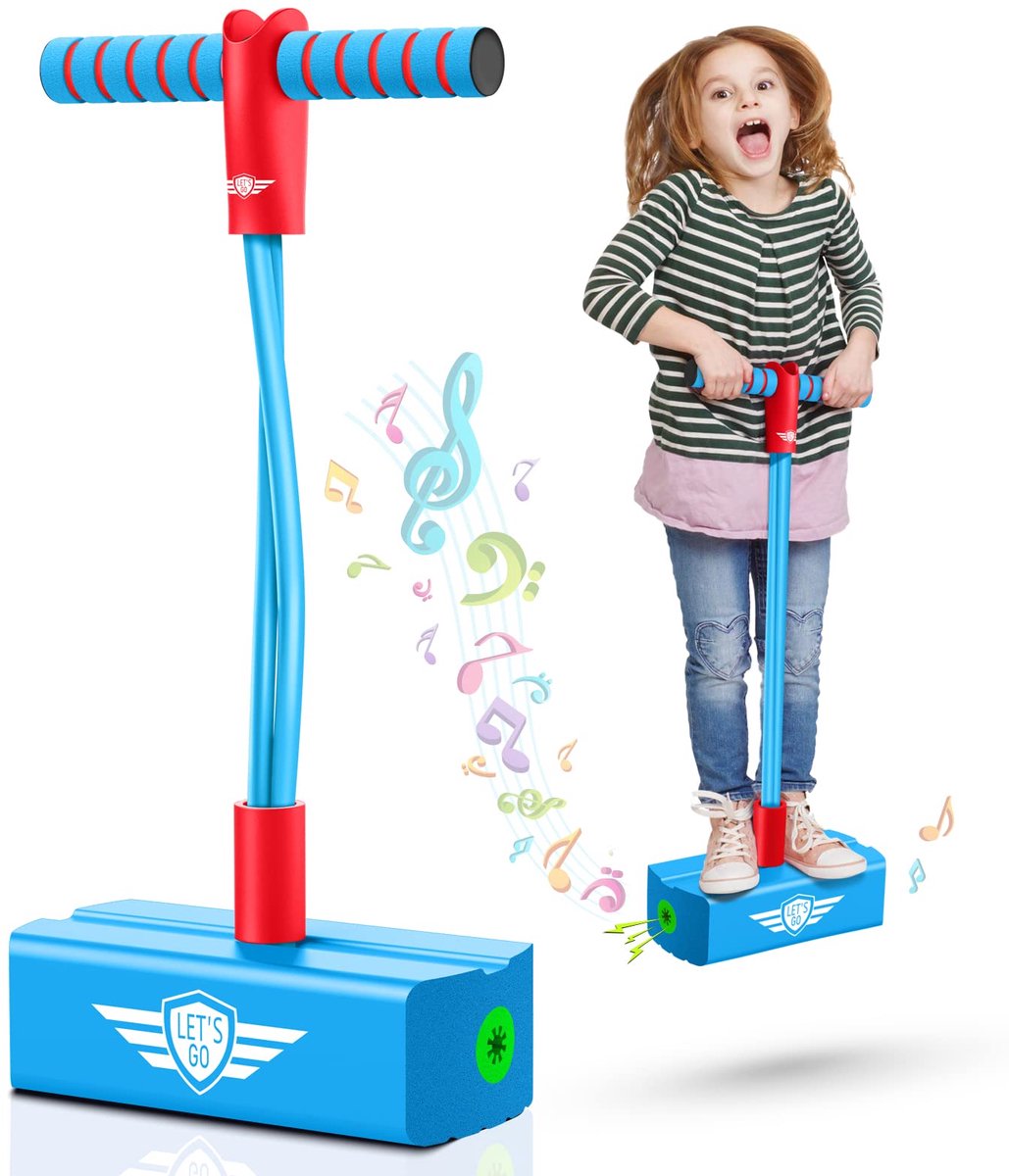 SnelShoppen - Springstok voor Kinderen 3-12 Jaar - Lichtblauw Speelgoed voor Jongens en Meisjes - Perfect Verjaardagscadeau voor Buiten - Kinderspeelg