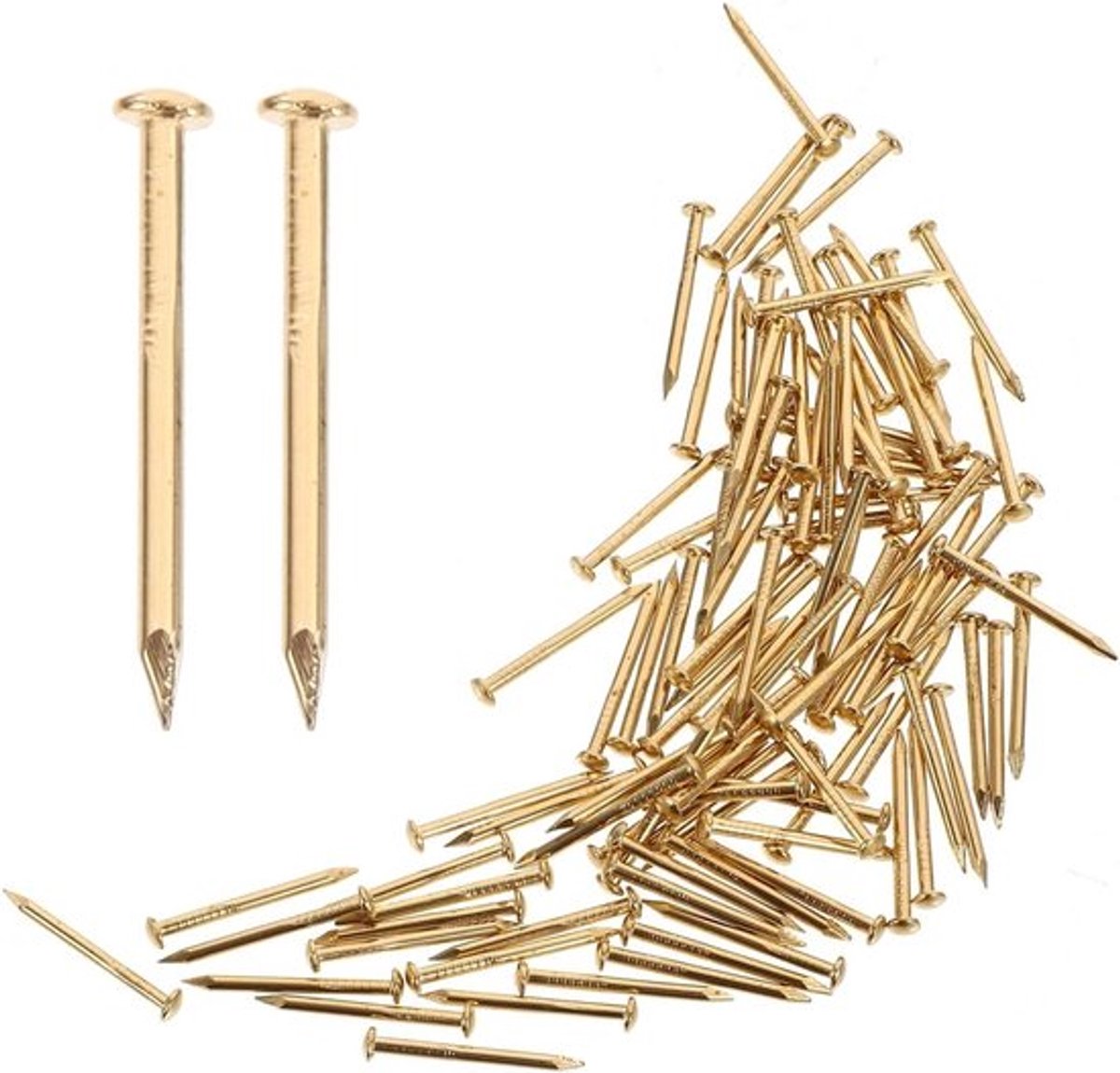 Koperen Spijkers voor Meubels - 100 Stuks Decoratieve Spijkers voor Houtbewerking en Decoratie, Goudkleurige Spijkers voor Interieur en Tuinaccessoires