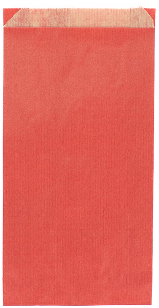 Papieren cadeauzakjes - 12 x 22 cm - rood - V-bodem - 100 stuks