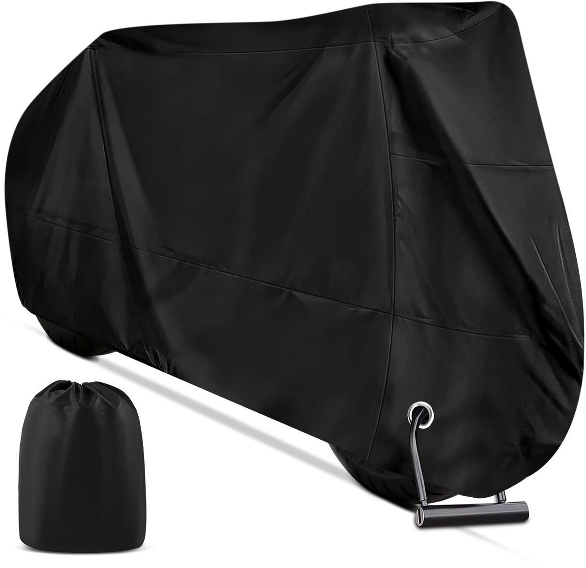 SnelShoppen - Motorhoes Waterdicht Buiten - Motorfiets Hoes Tent Outdoor Indoor 210D, Bescherming tegen Weer, Zwart, Geschikt voor Alle Motoren