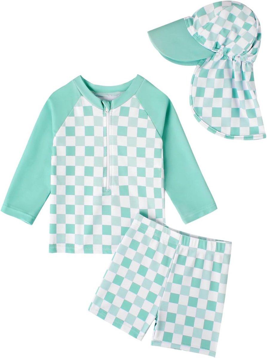 UV Bestendige Badkleding voor Baby Jongens met Hoed - Eendelig Zwempak voor Kinderen, Ideaal voor Zomer en Strandactiviteiten