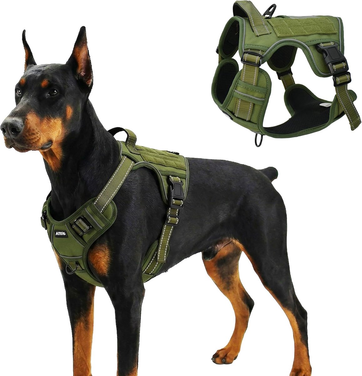 SnelShoppen - Tactisch hondentuig voor grote honden - Serviceharnas zonder trekken met handgreep en Pals-banden - Verstelbaar en comfortabel ontwerp -