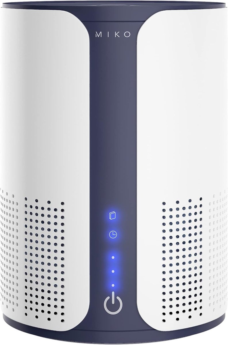 SnelShoppen - Luchtzuiveraar met HEPA-filter, 3 Ventilatorsnelheden, Timer en Actieve Koolfilter voor Allergieën, Stof, Pollen en Geuren - Wit/Zwart